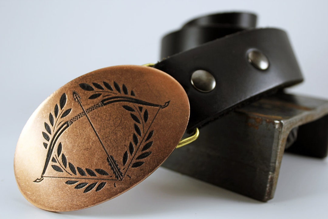Archery Belt Buckle SOLID METAL Choose Copper, Brass, Nickel Silver Etsy
