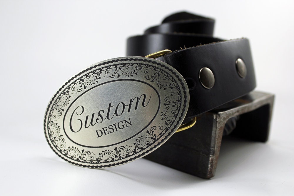 DESIGN YOUR OWN Custom Belt Buckle Solid Metal Copper Etsy