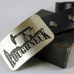 Roughneck Belt Buckle -SOLID METAL- Choose Copper, Brass, Nickel Silver