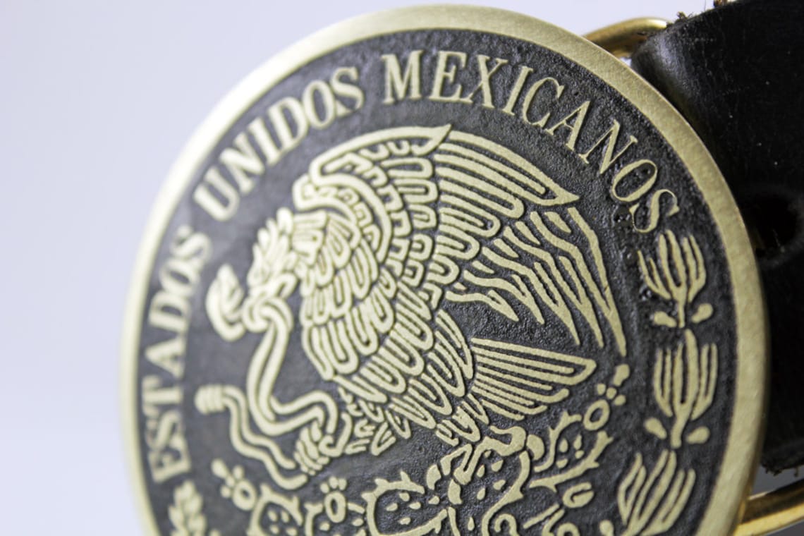 Mexican Flag Belt Buckle SOLID METAL Choose Copper Brass Etsy UK