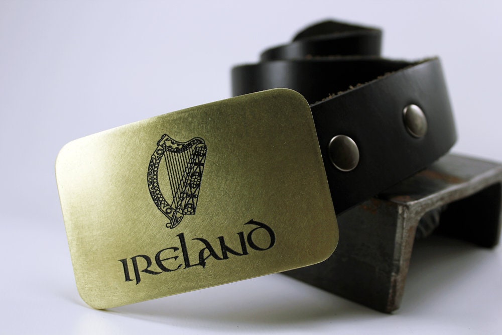 Ireland IRISH Pride Belt Buckle SOLID METAL Choose Copper Brass