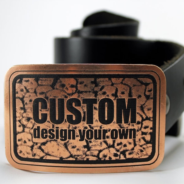 DESIGN YOUR OWN Custom Belt Buckle- Solid Metal- Copper, Brass, Nickel Silver        !!Fast Delivery!!