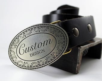 DESIGN YOUR OWN Custom Belt Buckle- Solid Metal- Copper, Brass, Nickel  Silver !!Fast Delivery!!