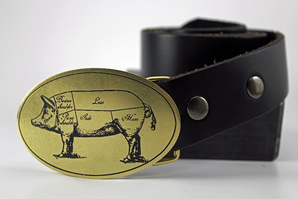Chef/Butcher Belt Buckle SOLID METAL Choose Copper Brass Etsy