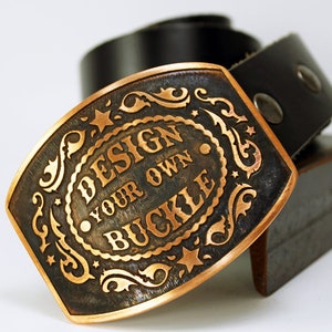 DESIGN YOUR OWN Custom Belt Buckle- Solid Metal- Copper, Brass, Nickel Silver !!Fast Delivery!!