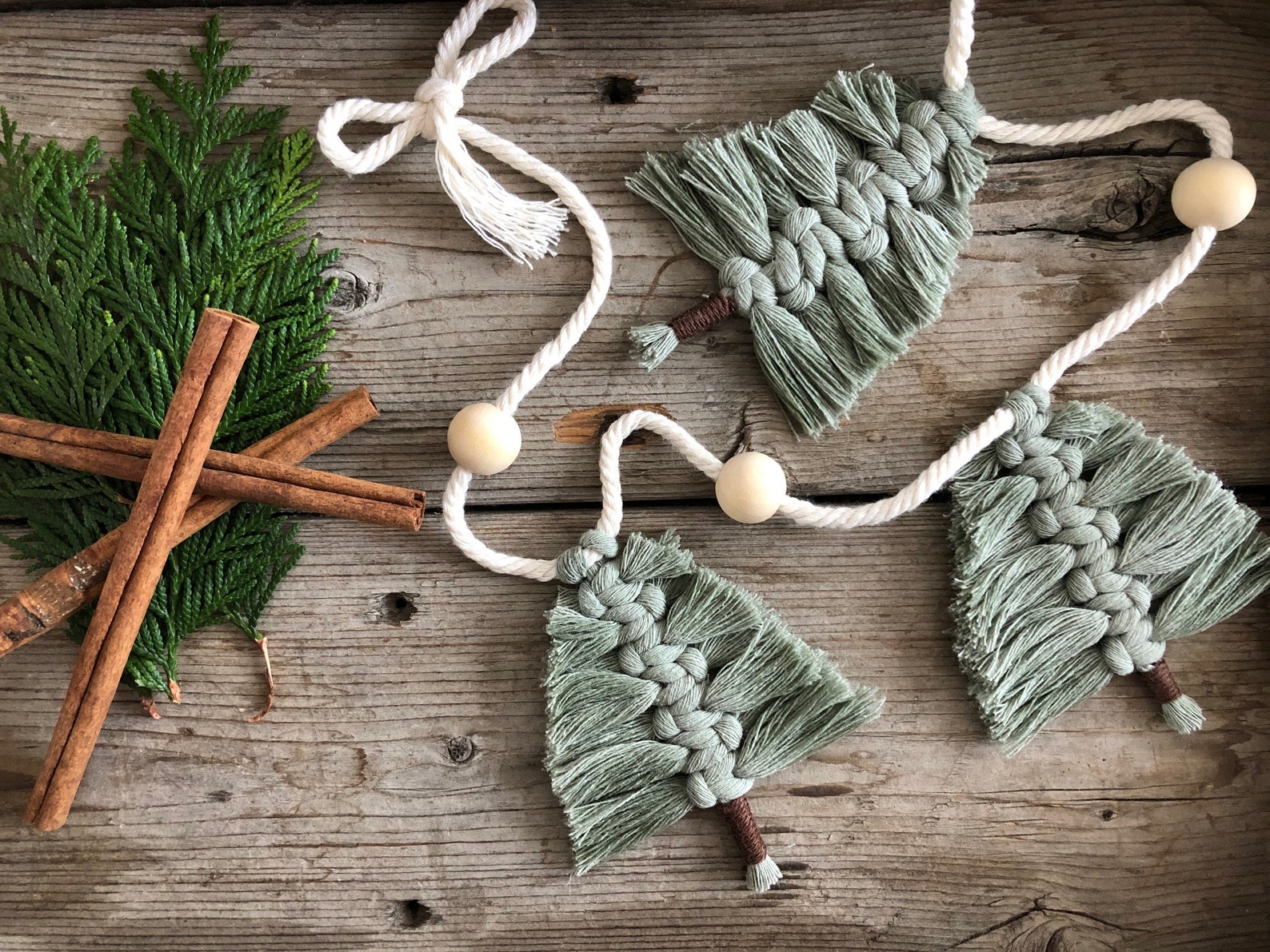 Macrame Navidad guirnalda // árbol de Navidad // Decoración de | Etsy