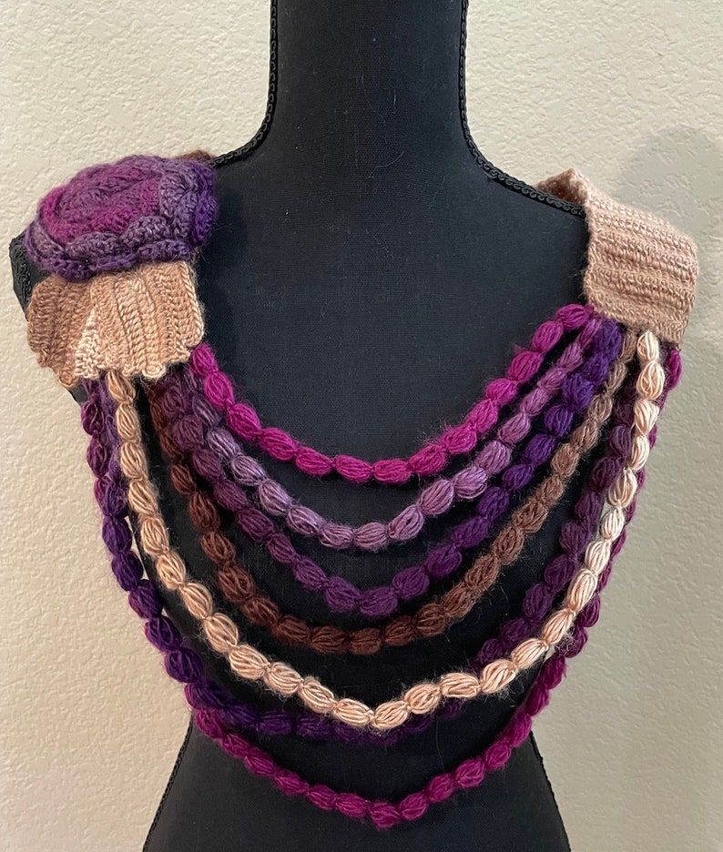 Crochet Necklace Scarf , Necklace Neckwarmer ,Freeform Crochet Crochet Necklace Scarf , Necklace Neckwarmer ,Freeform Crochet