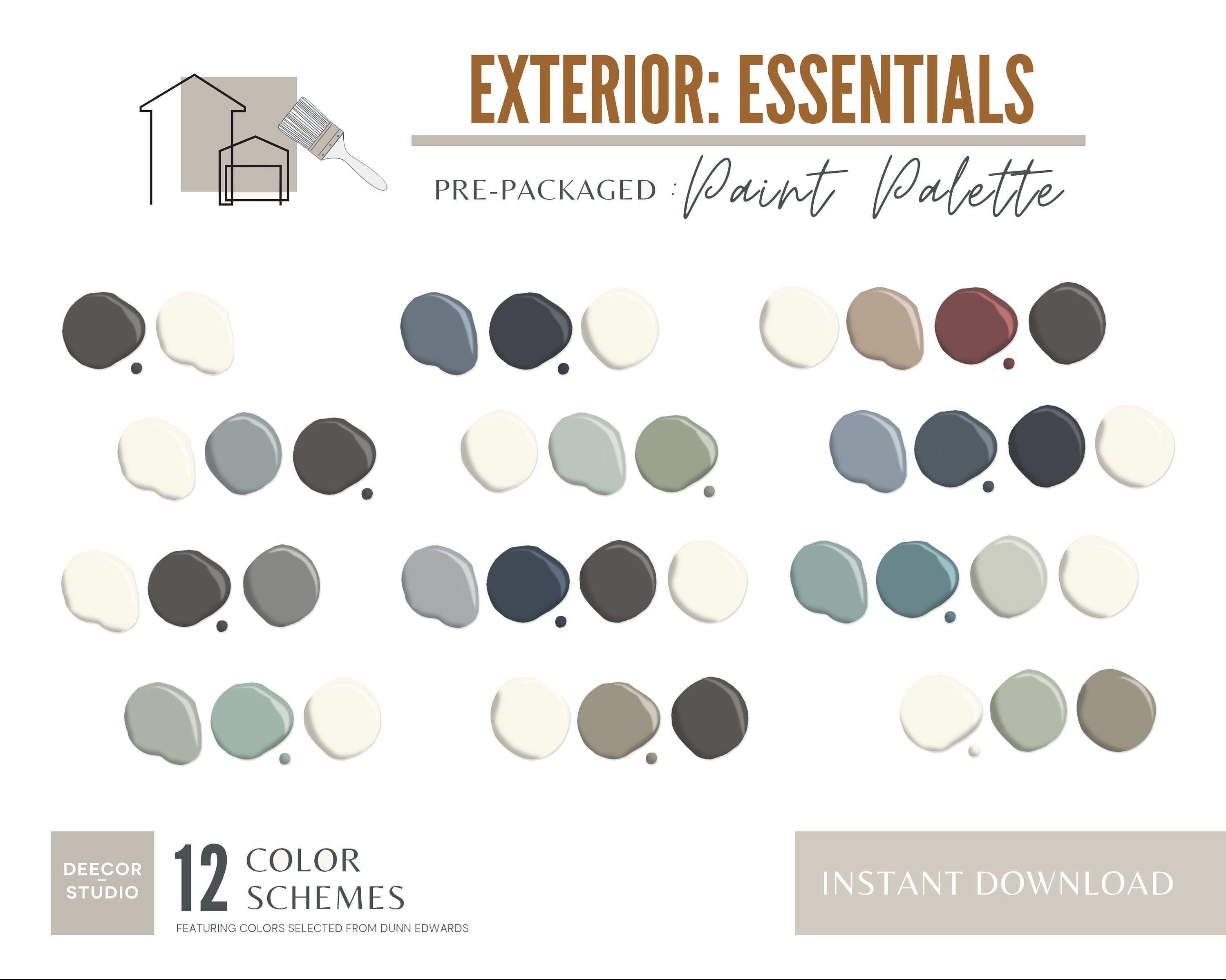 Dunn Edwards ESSENTIALS Paint Color Palette Professional Etsy