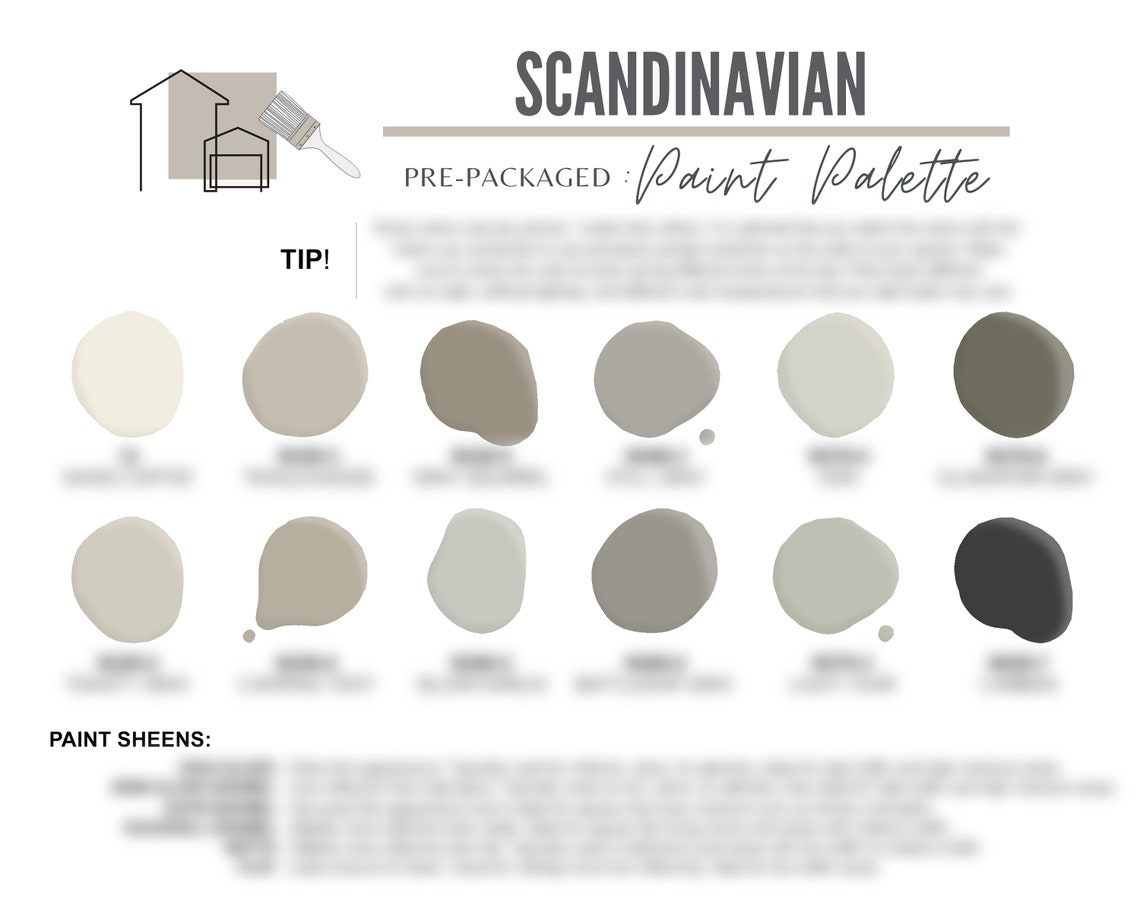 Behr Scandinavian Paint Color Palette Modern Interior Paint Etsy