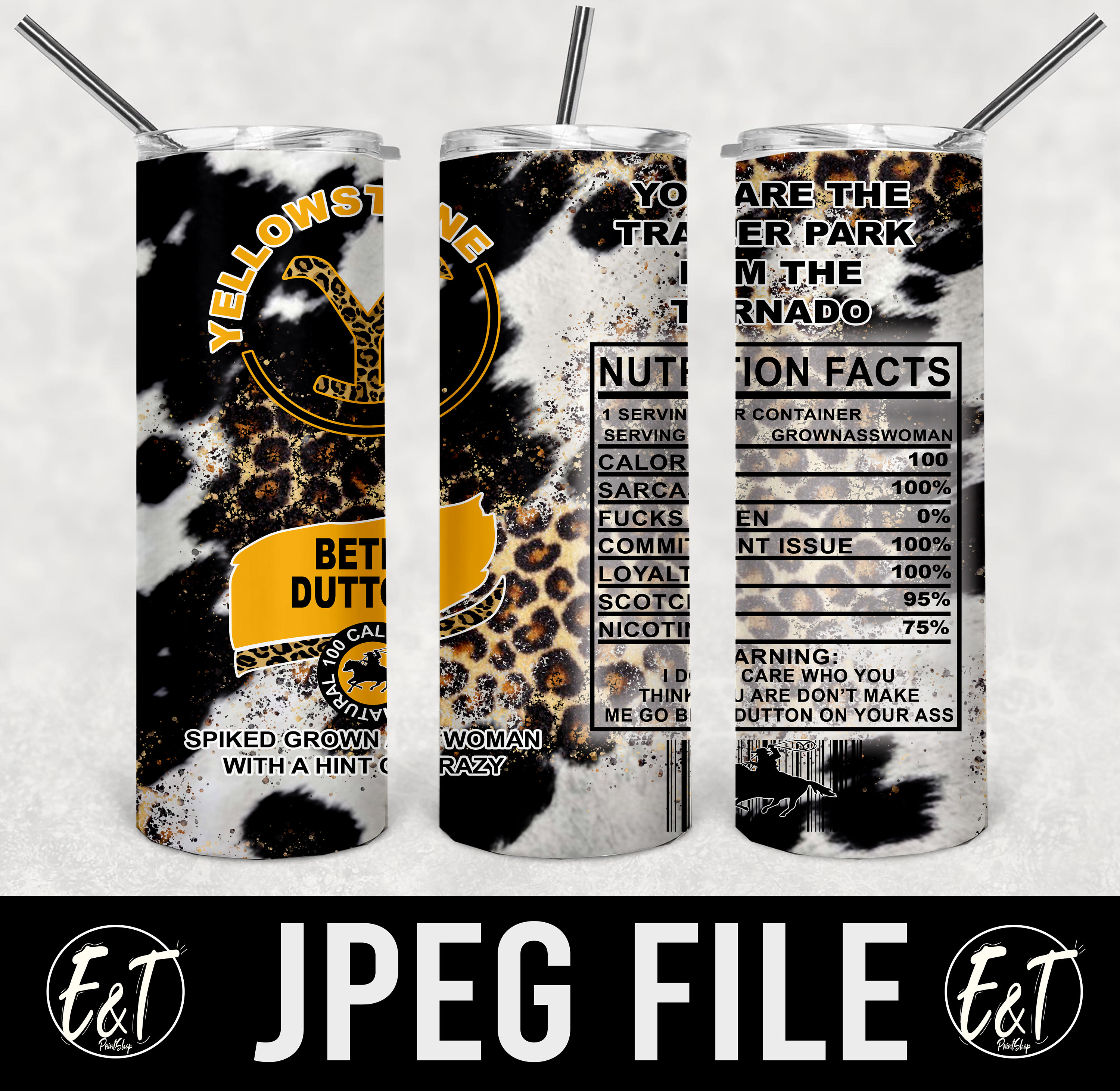 Yellowstone-nutrition facts-beth dutton-leopard cowhide glitter-jpeg …