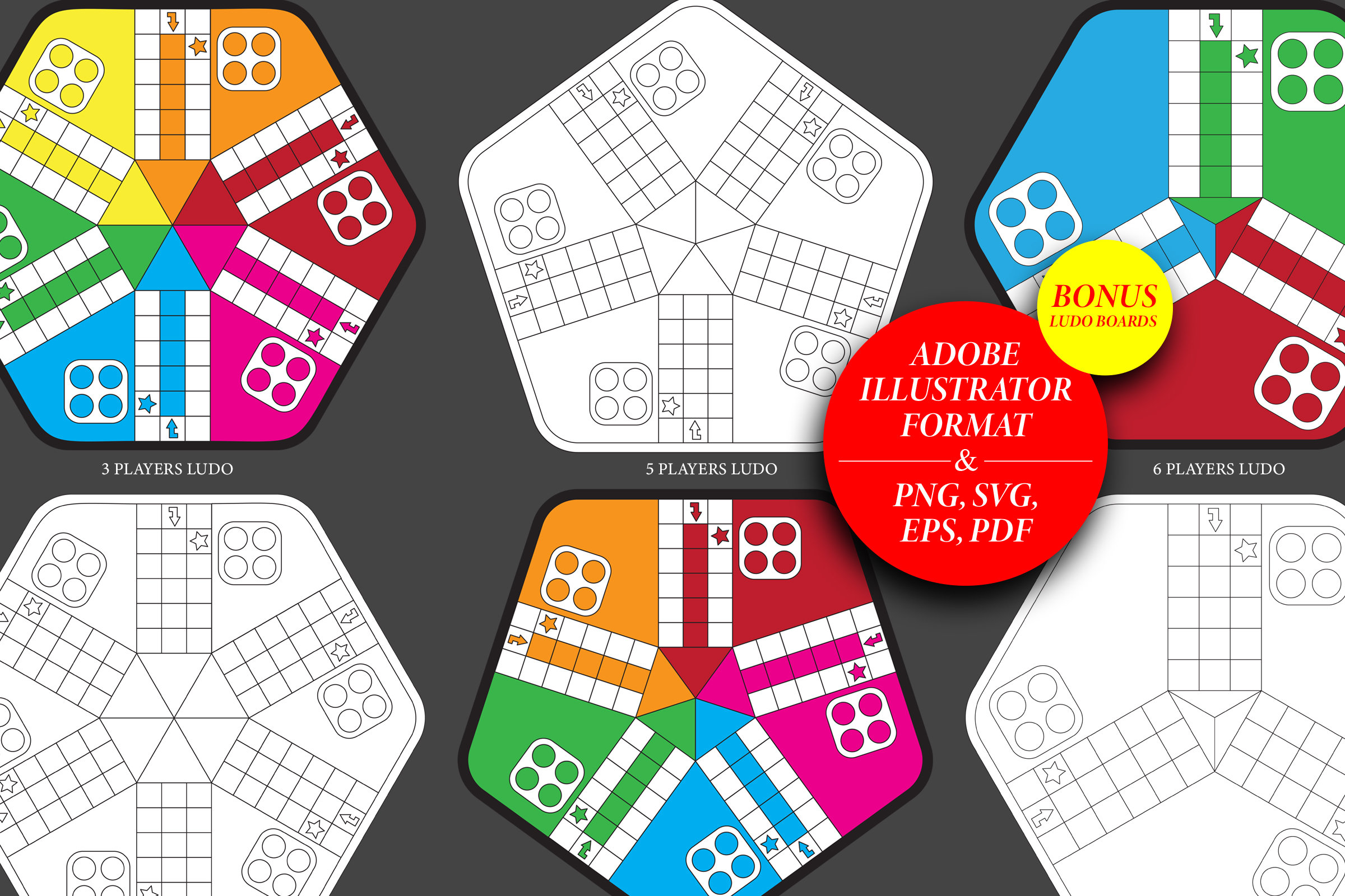 Ludo Printable Svg Pdf Eps Jpg Png Adobe Illustrator (Download Now