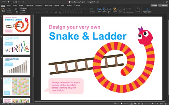 Snake - Quiz Game Template - Games to learn English