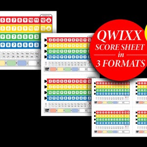Yahtzee Farkle Kismet Bunco Qwixx Score Sheet Value Pack Bundle | Dice ...