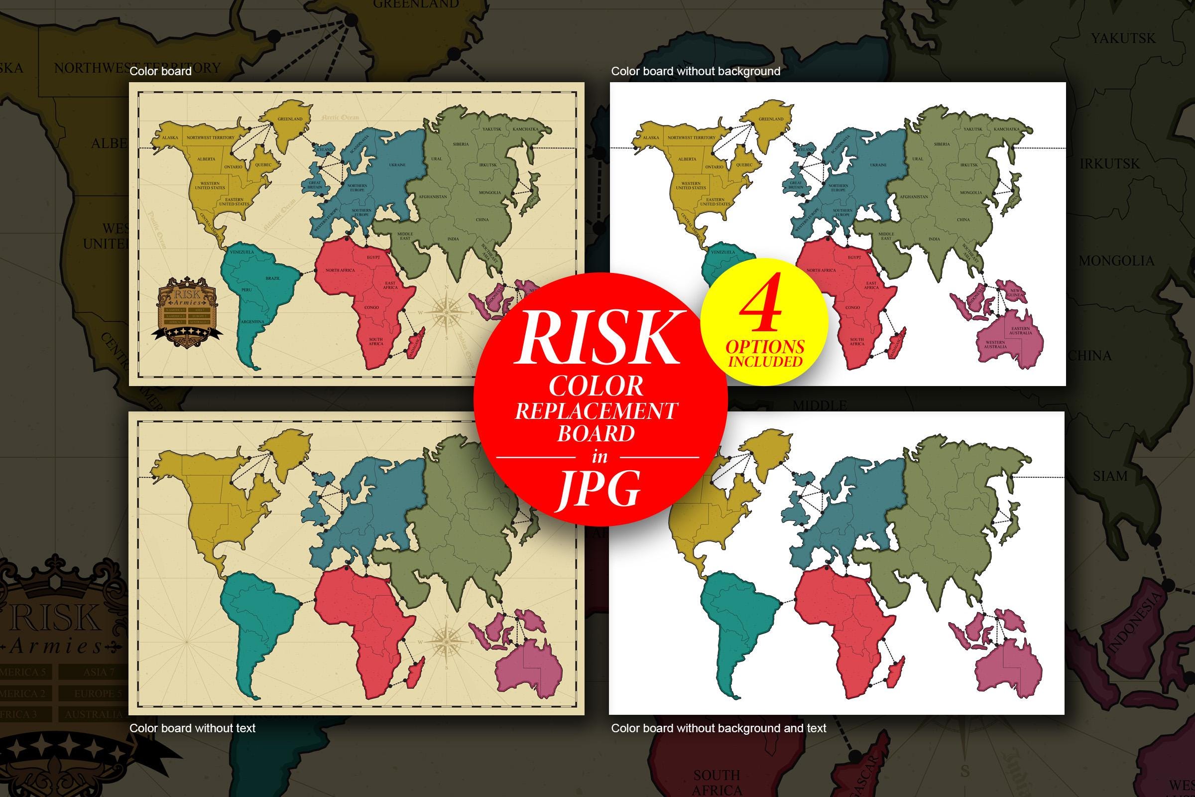 Risk Board Printable SVG JPG PNG | Make Your Own Risk Board | Risk ...