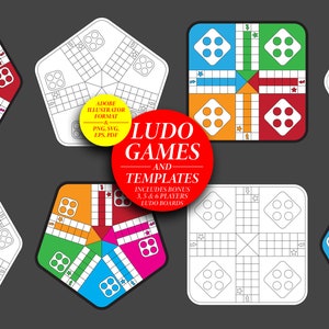 Vetor de Six players ludo games board design do Stock