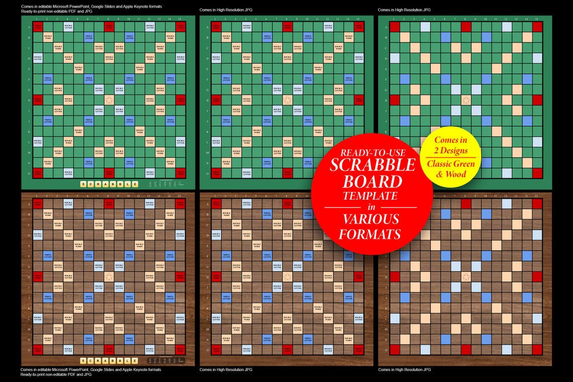 Scrabble Board Replacement | Personalise Scrabble Template | Customise ...