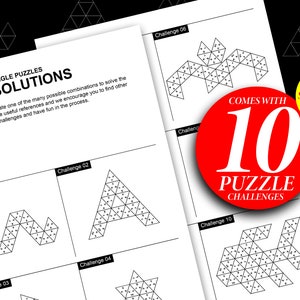 Triangle Challenge Practice Make Ten Triangle Math Puzzle: Printable Tangram Challenge (PDF) - Etsy