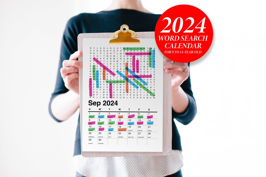 Word Search Calendar 2024 for 4 5th Grader 9 10 Year Old Spelling Bee