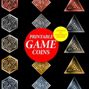 DND Coin Printable Digital Download | Game Tokens Money PDF | Pathfinder Dungeons and Dragons 5e D&D Pathfinder Electrum Platinum Accessory
