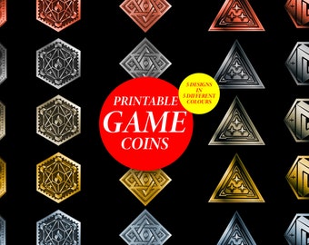 DND Coin Printable Digital Download | Game Tokens Money PDF | Pathfinder Dungeons and Dragons 5e D&D Pathfinder Electrum Platinum Accessory