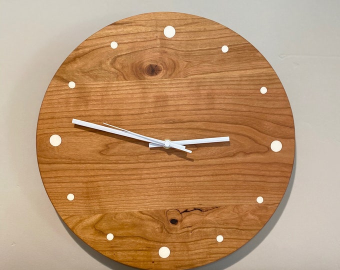 Cherry Wood Wall Clock Etsy