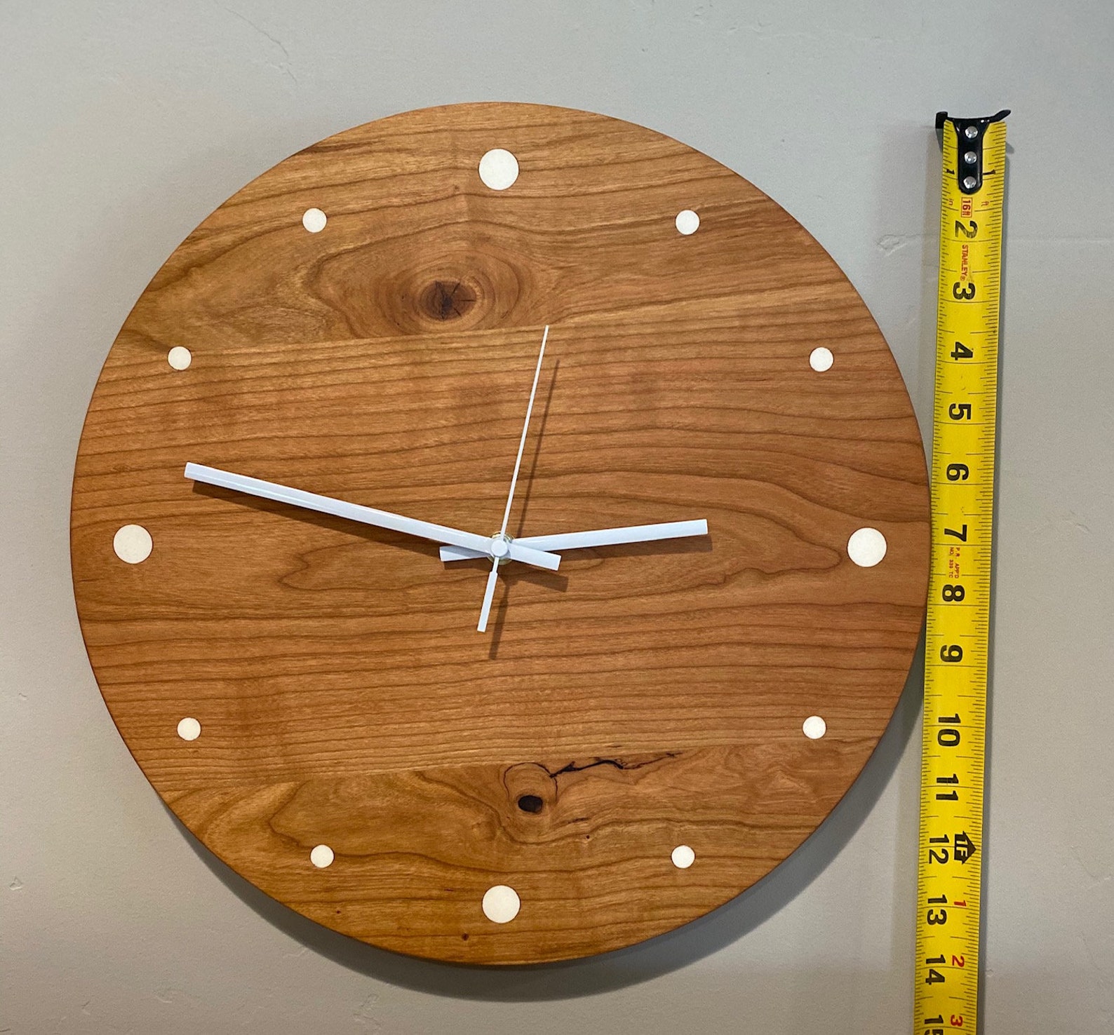 Cherry Wood Wall Clock Etsy