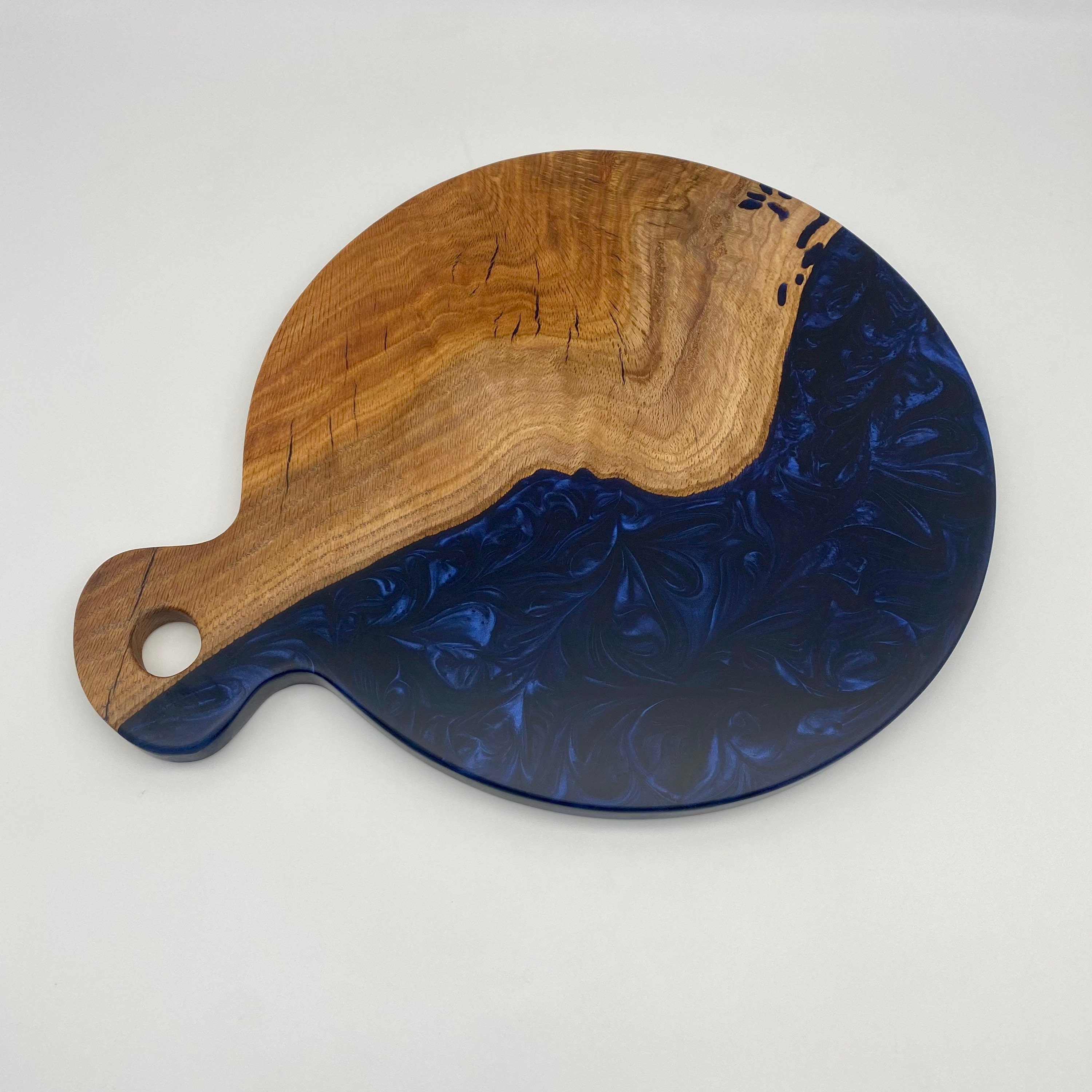 Wood and Epoxy Round Charcuterie Board Etsy