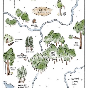 Hundred Acre Wood Map | Digital Nursery Print | Nursery Decor | Vintage ...