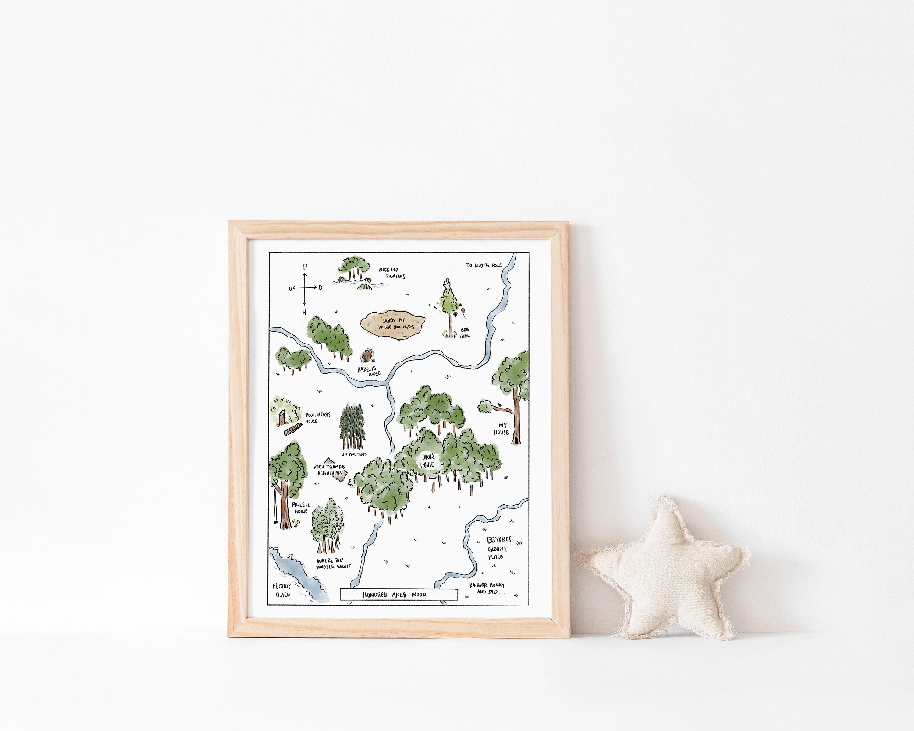Hundred Acre Wood Map Digital Nursery Print Nursery Decor - Etsy