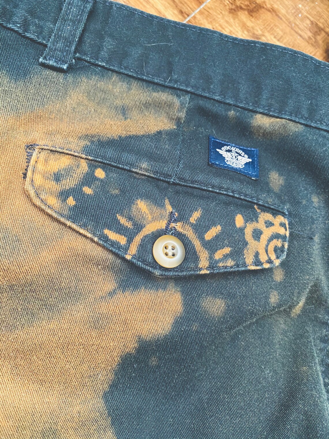 Bleach paint black pants Etsy