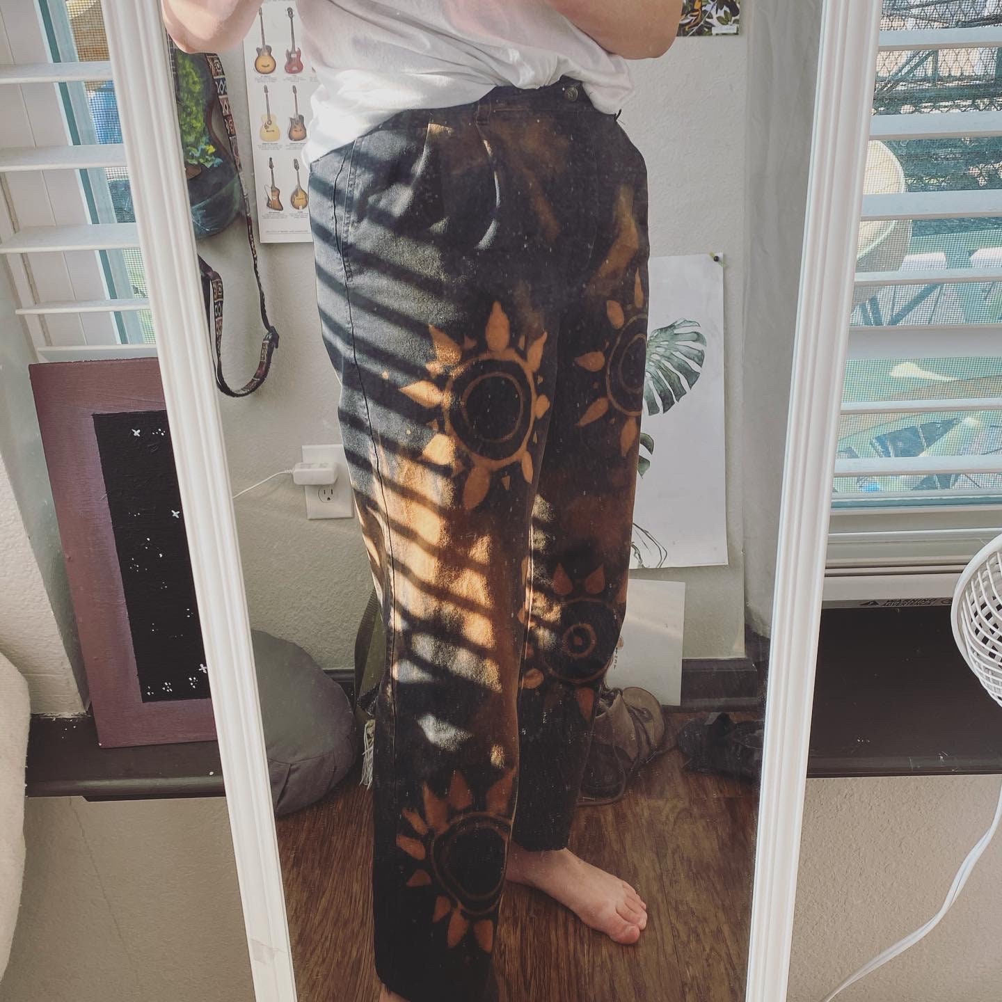 Bleach paint black pants Etsy