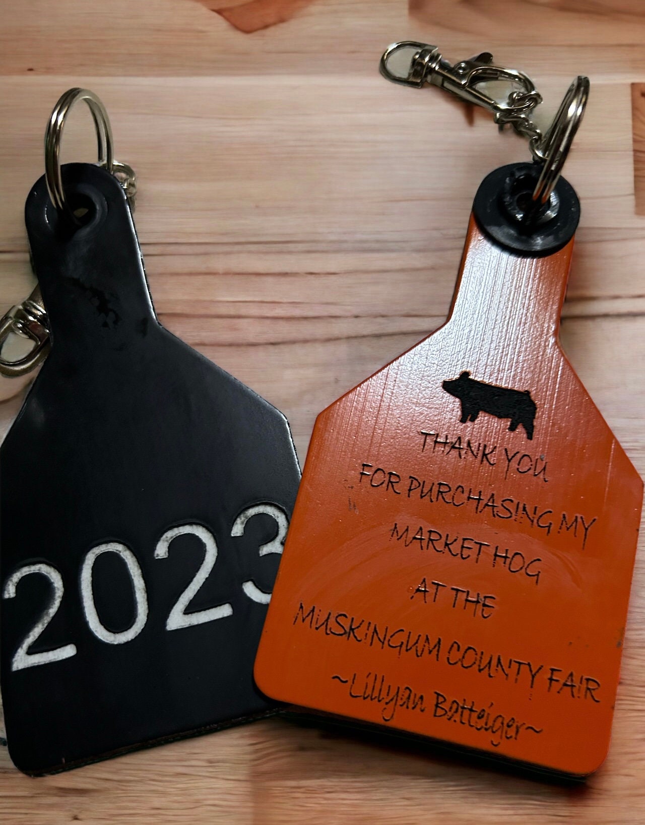 Laser Engraved Ear Tag Keychains. Etsy