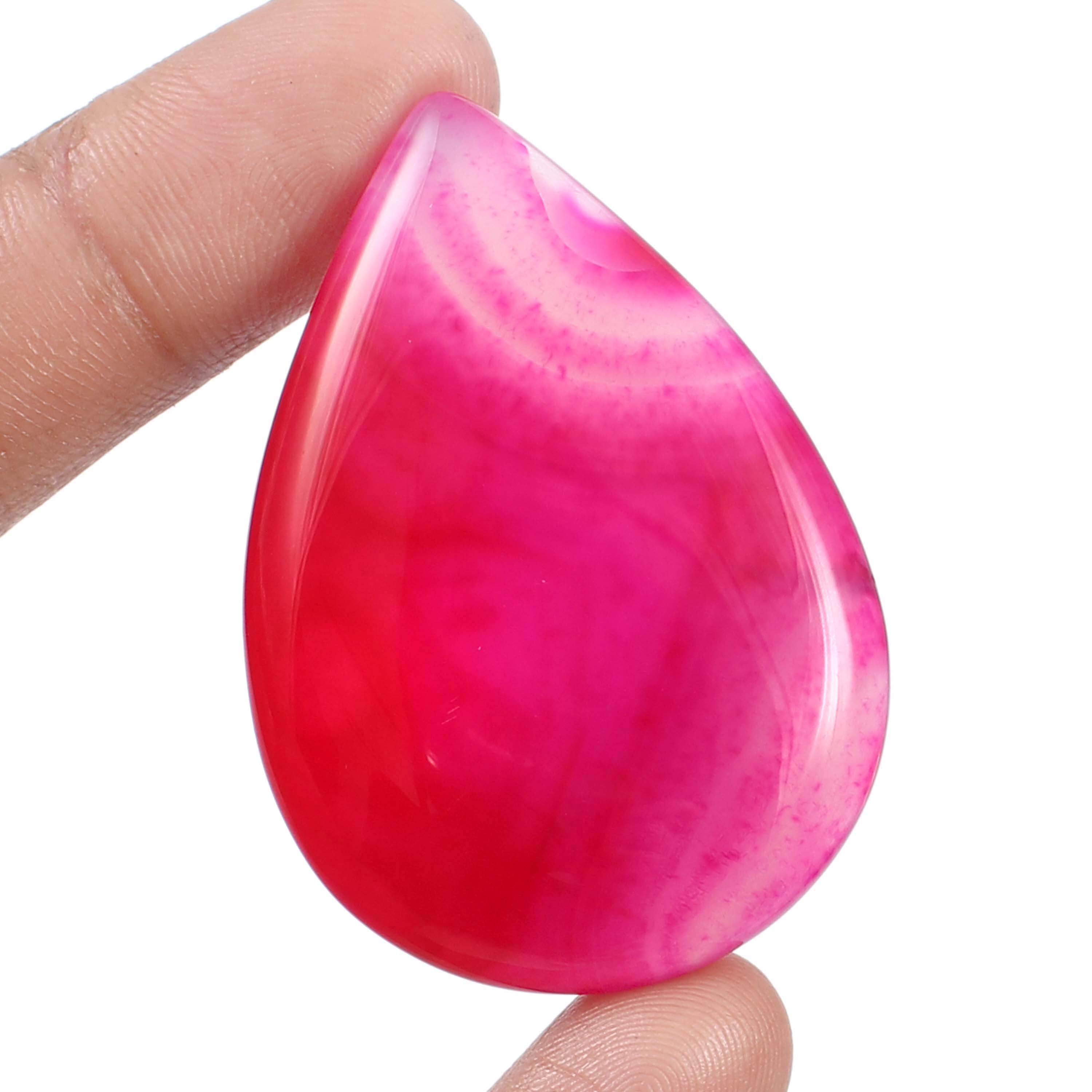 45x31 MM Agate For Pendant OA02 Natural Pink Onyx Agate Cabochon Loose Gemstone For Jewellery Making 61.00 Carat 45x31 MM Agate For Pendant OA02 Natural Pink Onyx Agate Cabochon Loose Gemstone For Jewellery Making 61.00 Carat