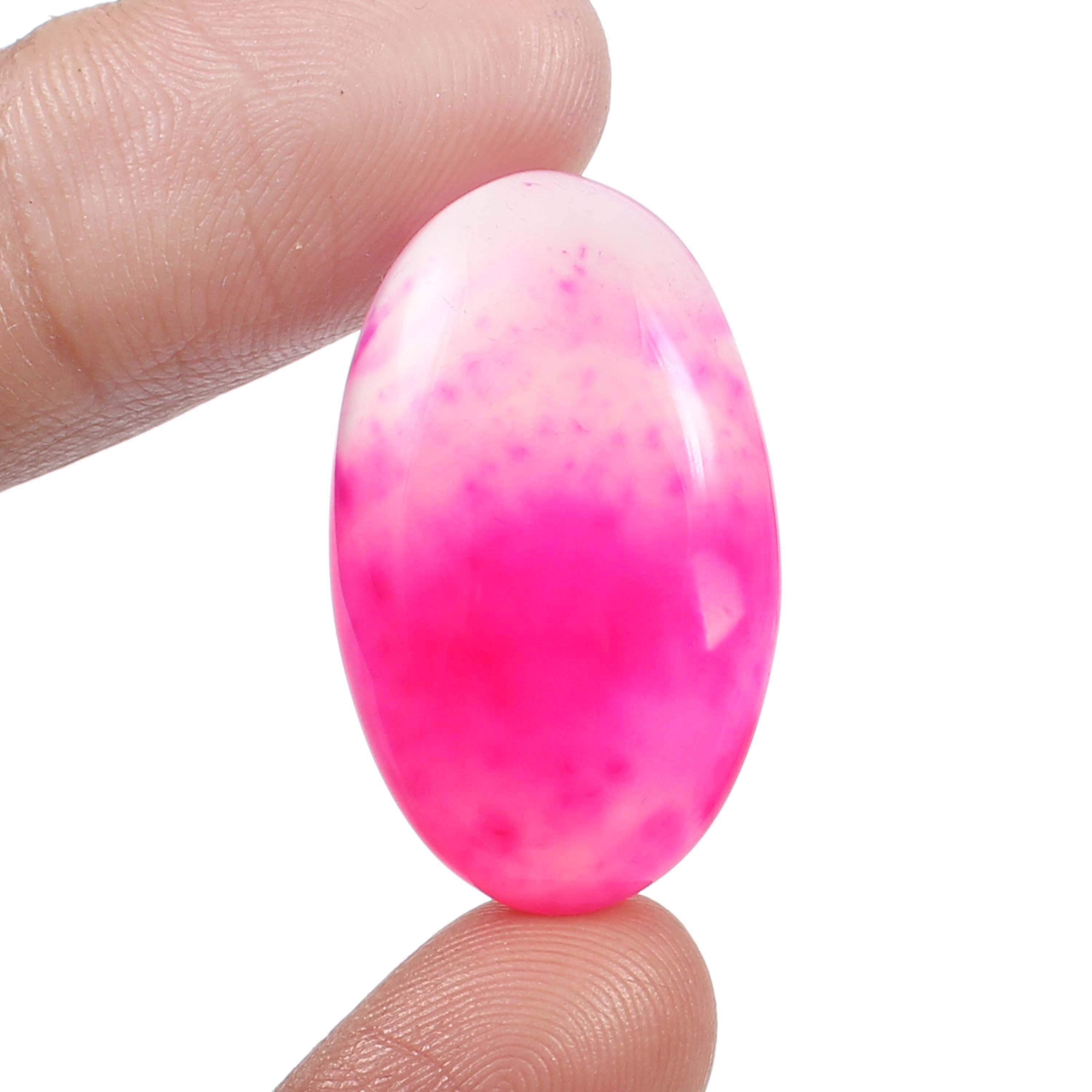 45x31 MM Agate For Pendant OA02 Natural Pink Onyx Agate Cabochon Loose Gemstone For Jewellery Making 61.00 Carat