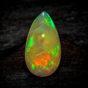 Welo Opal Cabochon: Natural Ethiopian Pear Gemstone (5.90 Carat)