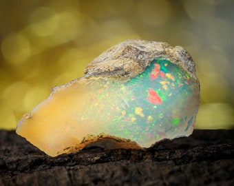 Welo Raw Opal, Rough Opal, Natural Opal Rough, 14.60 Carat- 17x26 MM- W47