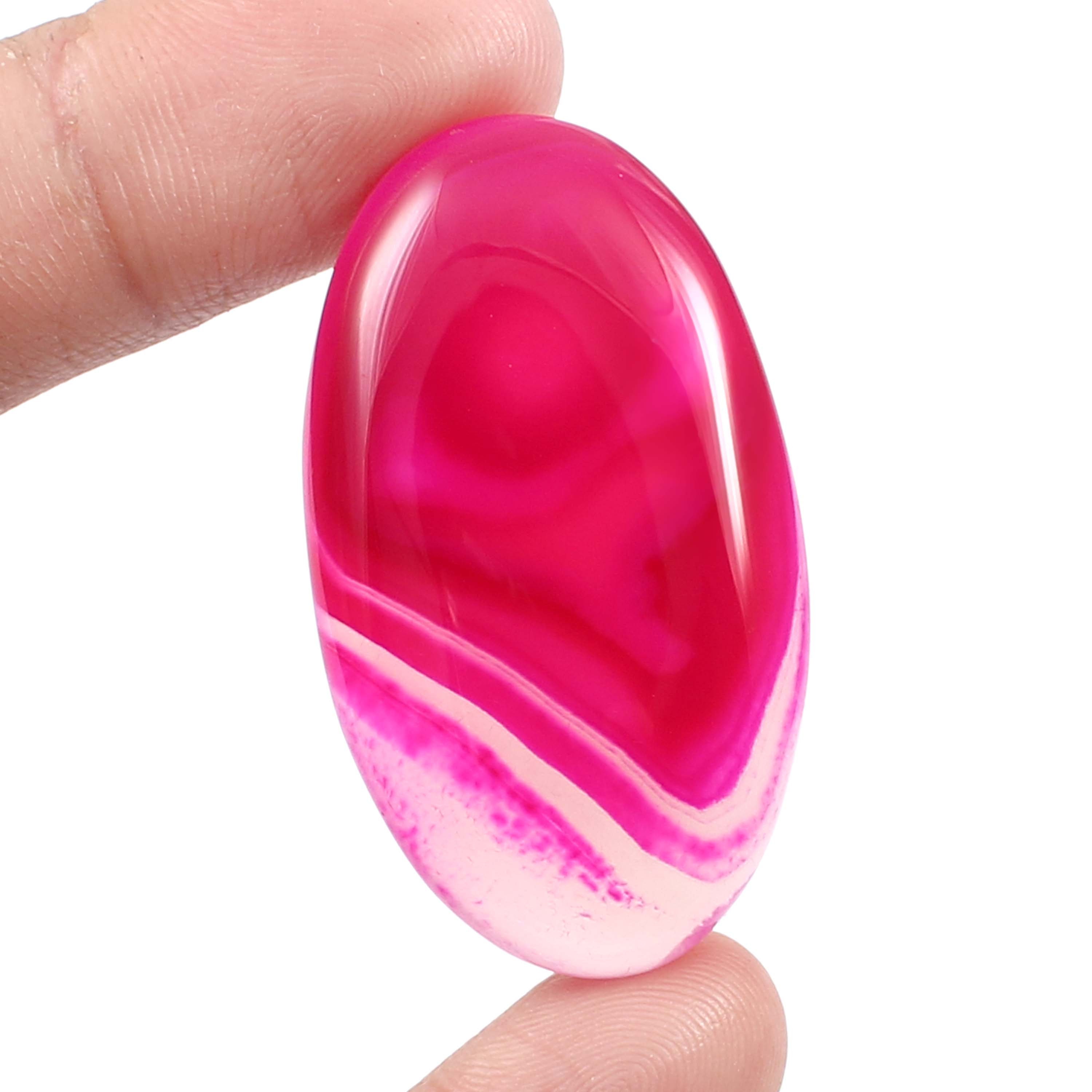 45x31 MM Agate For Pendant OA02 Natural Pink Onyx Agate Cabochon Loose Gemstone For Jewellery Making 61.00 Carat 45x31 MM Agate For Pendant OA02 Natural Pink Onyx Agate Cabochon Loose Gemstone For Jewellery Making 61.00 Carat