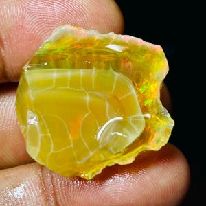 Rare Quality Beautiful Egg Opal Rough Natural Ethiopian Crystal Fire Opal Rough, Raw Opal Rough, Oil Opal Rough, 44.70 Crt, 24x27 MM, SS718