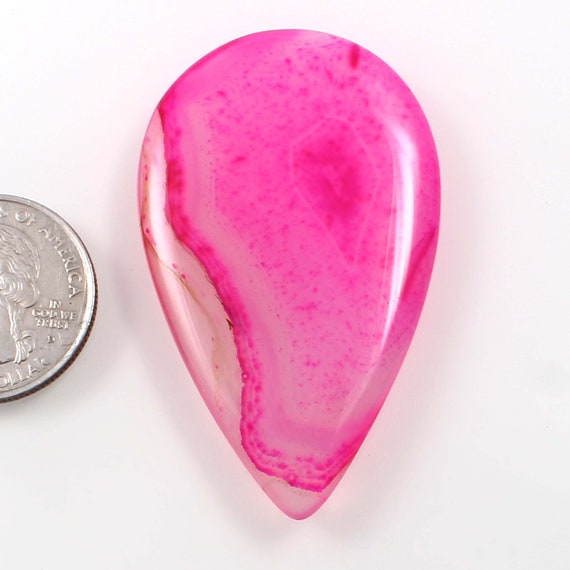45x31 MM Agate For Pendant OA02 Natural Pink Onyx Agate Cabochon Loose Gemstone For Jewellery Making 61.00 Carat 45x31 MM Agate For Pendant OA02 Natural Pink Onyx Agate Cabochon Loose Gemstone For Jewellery Making 61.00 Carat