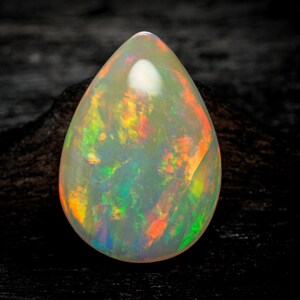 Natural Welo Opal Pear Cabochon: Ethiopian Gemstone (11x15 MM)