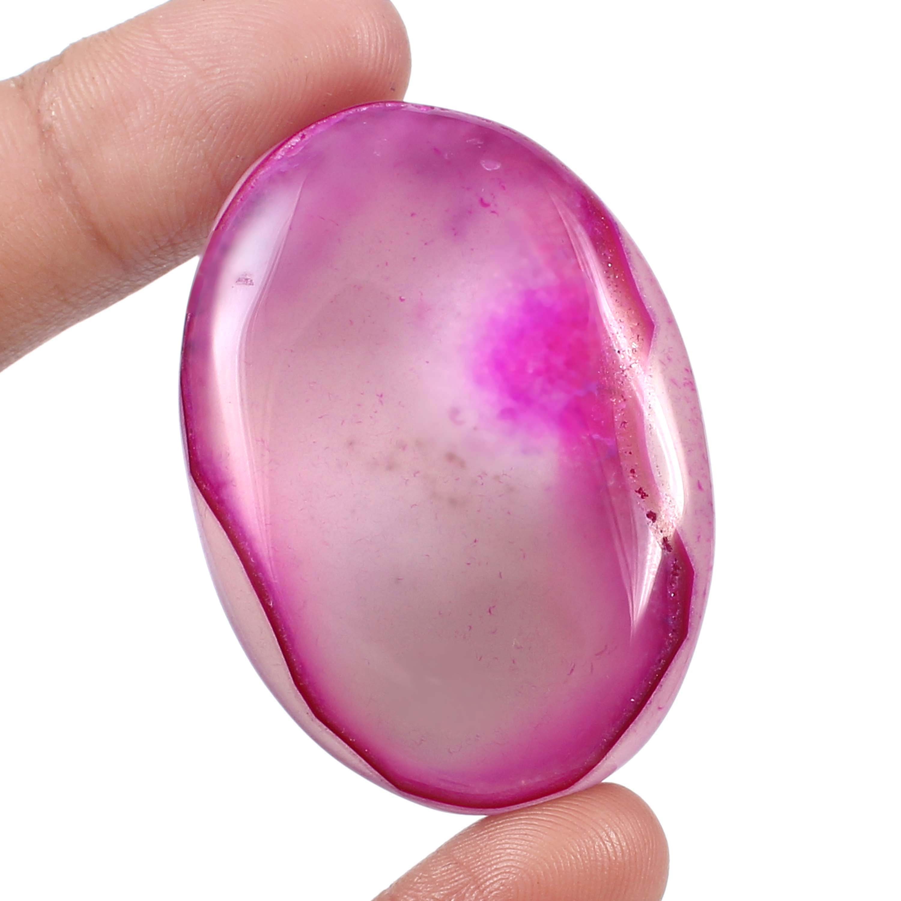 45x31 MM Agate For Pendant OA02 Natural Pink Onyx Agate Cabochon Loose Gemstone For Jewellery Making 61.00 Carat 45x31 MM Agate For Pendant OA02 Natural Pink Onyx Agate Cabochon Loose Gemstone For Jewellery Making 61.00 Carat