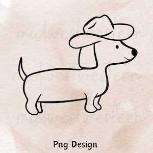 Cowboy dog png, western dog, cowboy hat, western shirt design, western wiener dog