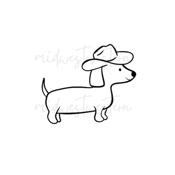 Dog Cowboy Hat Print Etsy