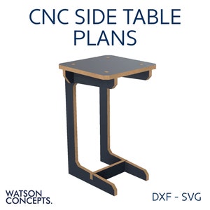 CNC Side Table. SVG and DXF Format. Digital Plans Download. Laser Cutting.