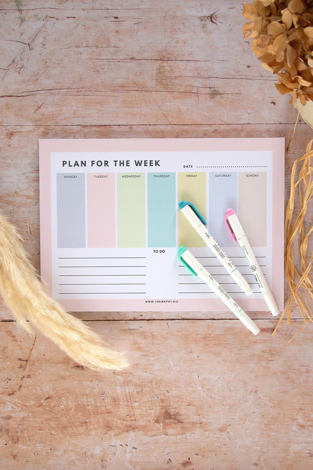 Pastel Weekly Planner A4 - Desk Pad - Tear-off Sheets - to Do List ...