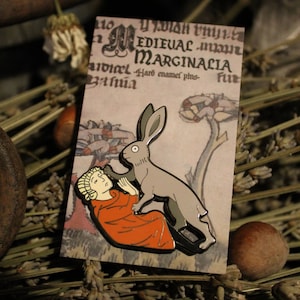 Aggressive Rabbit Medieval Marginalia Hard Enamel Pins