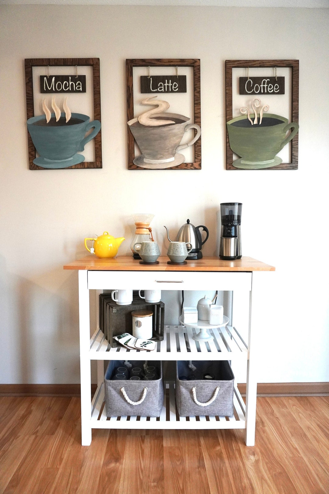 Coffee Cup Decor Rustic Coffee Cup Kitchen Wall Hangings Wooden Wall