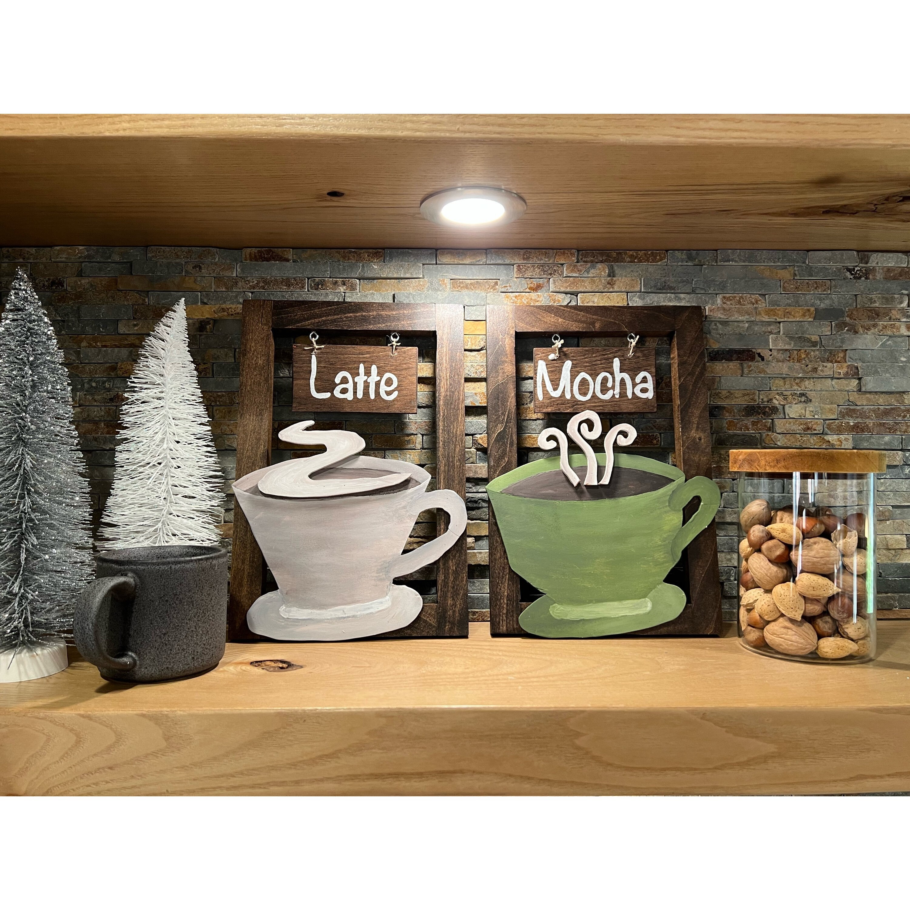 Coffee Cup Decor Rustic Coffee Cup Kitchen Wall Hangings - Etsy