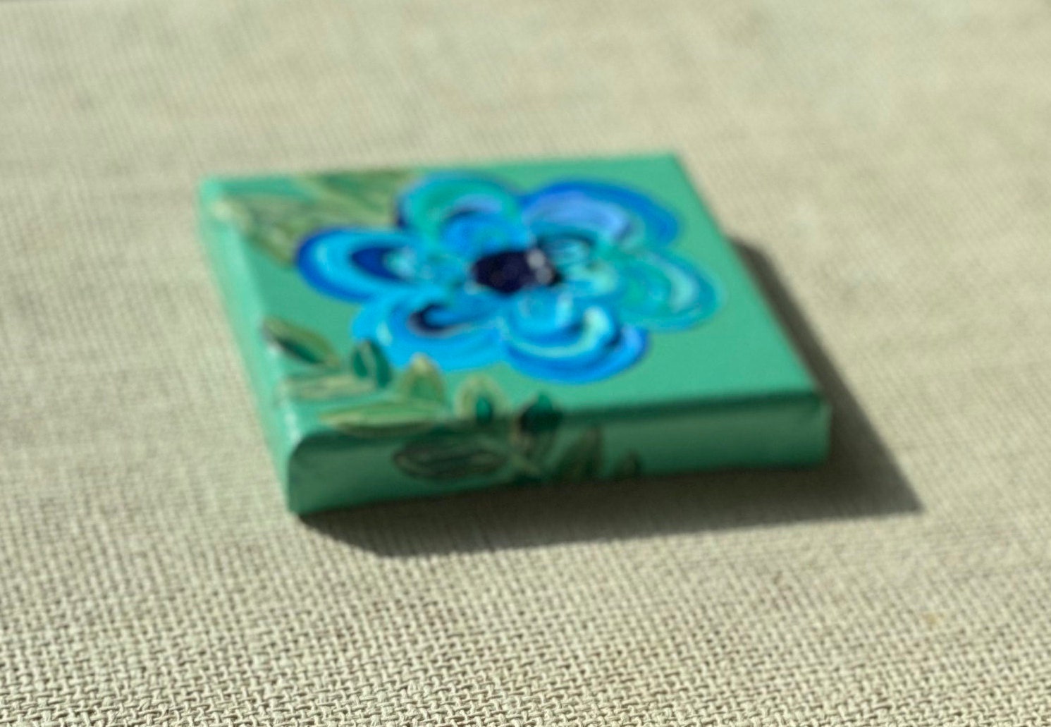 4 Canvas With Textured Floral/ Acrylic Painting/ Wall Hanging/ Wall