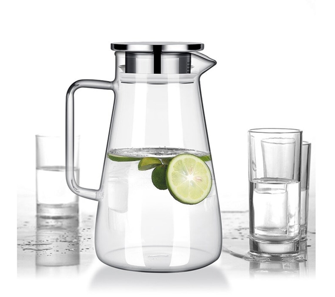 1.5L Hot/Cold Glass Water Kettle Bottle Heat Resistant Large Etsy